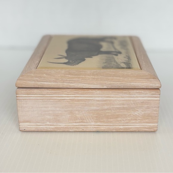 Vintage Kimberly Enterprises Art Tile Rhinoceros Jewelry Music Box - Picture 7 of 12